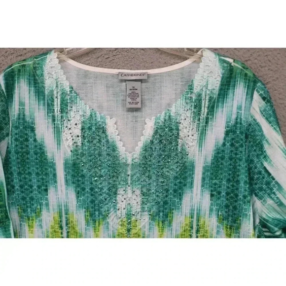 Catherine's Short Sleeve Embellished Top-Size 1X(18-20W) - Picture 8 of 8